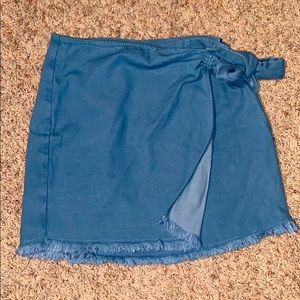 Tobi Small Toe Denim Mini Skirt
